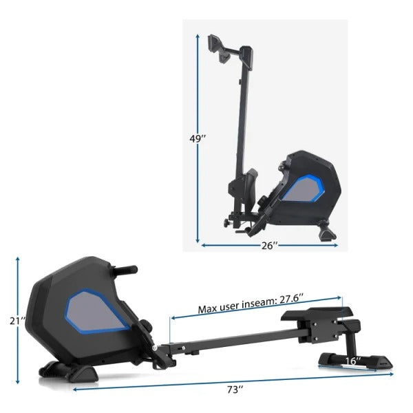 Foldable Magnetic Rower Rowing Machine with 8 Resistance for Full Body Exercise RT